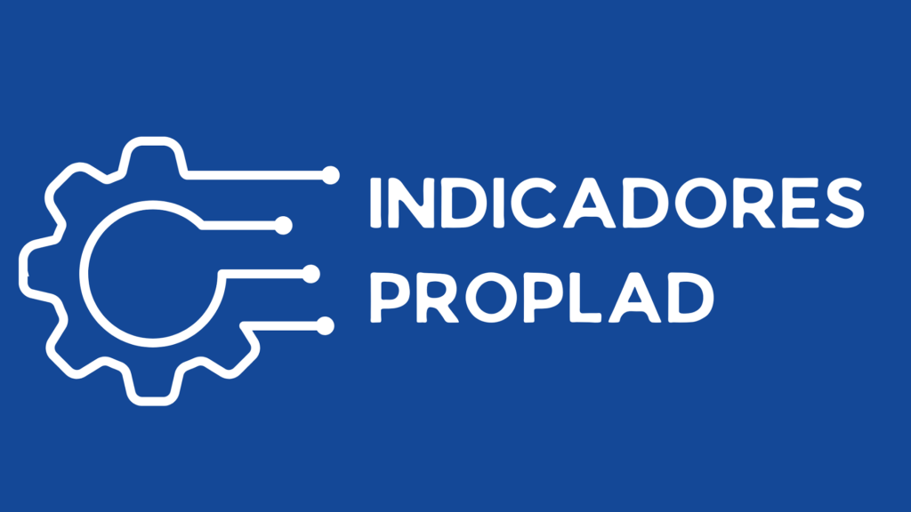 Banner em fundo azul com engrenagem se transformando em pontos e com texto "INDICADORES PROPLAD" à direita
